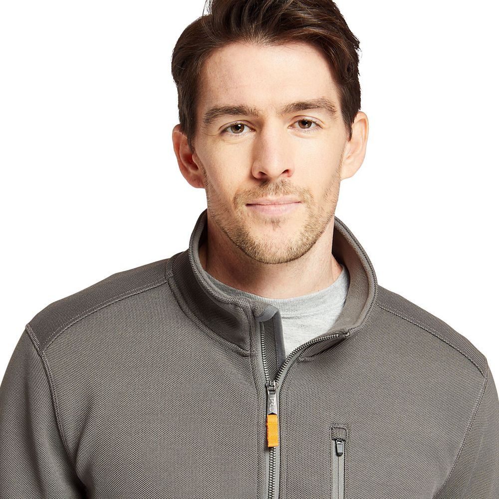 Timberland Mens Sweatshirts PRO® Studwall Quarter-Zip Textured Fleece - Dark Grey - India VU4369718